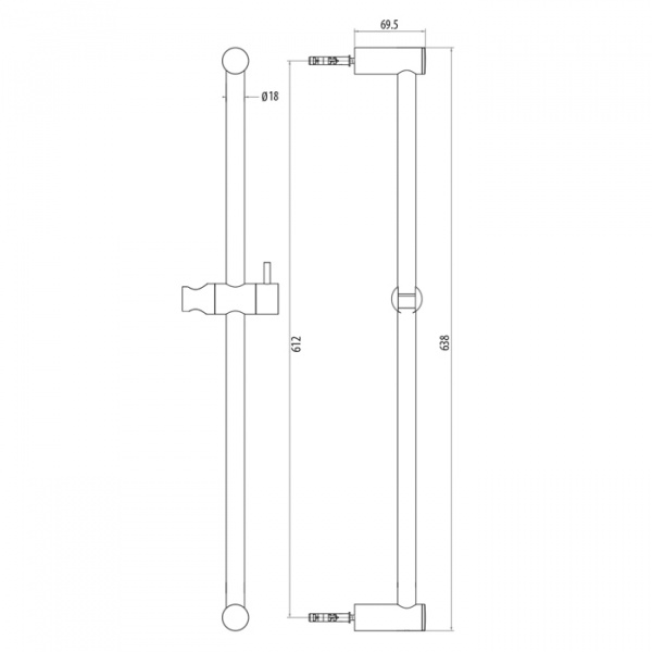 Gattoni PD Душевая штанга длиной 60см, цвет: хром