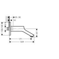 AXOR Urquiola, Излив на ванну, цвет: хром