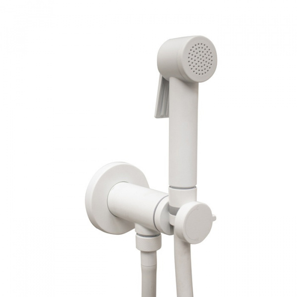Bossini Paloma Гигиенический душ, с прогрессивный смеситель, лейка с клапаном подачи воды, шланг 125cм, цвет: белый матовый