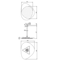 Carlo Frattini Wellness Верхний душ Cloud, в комплекте с потолочным держателем 300 мм., верхняя, цвет: белый/хром