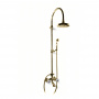 Bongio Rivoli Душевая стойка со смесителем для ванны, верхним и ручным душем, цвет: золото/хрусталь