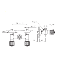 Nicolazzi Onice Смеситель для душа без гибкого шланга и лейки, цвет: хром