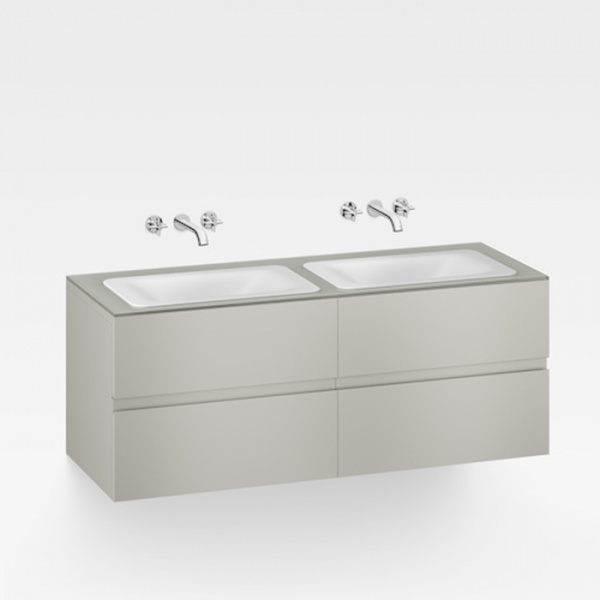 Armani Roca Baia Тумба подвесная с 2 раковинами, 155.4х59х61см с 4 ящиками, со столешницей, цвет: silver