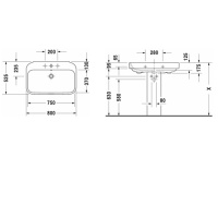 DURAVIT Happy D.2 Раковина 80х52.5 см, 1 отв, со слив-переливом, цвет: белый