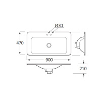 Armani Roca Baia Раковина 90x47 см, 2 отв., встраиваемая сверху, цвет: shagreen dark metallic