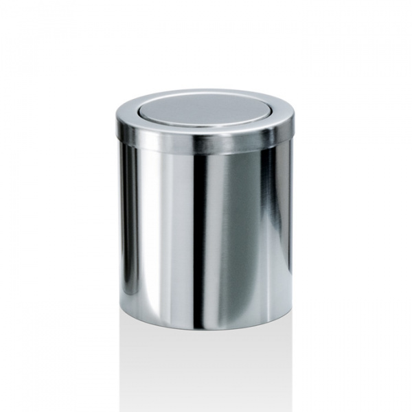 Decor Walther DW 1240 Корзина для бумаги 14.5xh16см, с крышкой, напольная цвет: сталь полированная