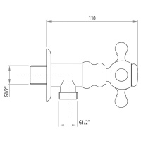 Gattoni Vivaldi Запорный вентиль 1/2*1/2,, цвет: хром