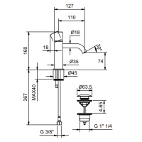 Fantini Nostromo SMALL Смеситель для раковины на 1 отв., цвет: черный матовый
