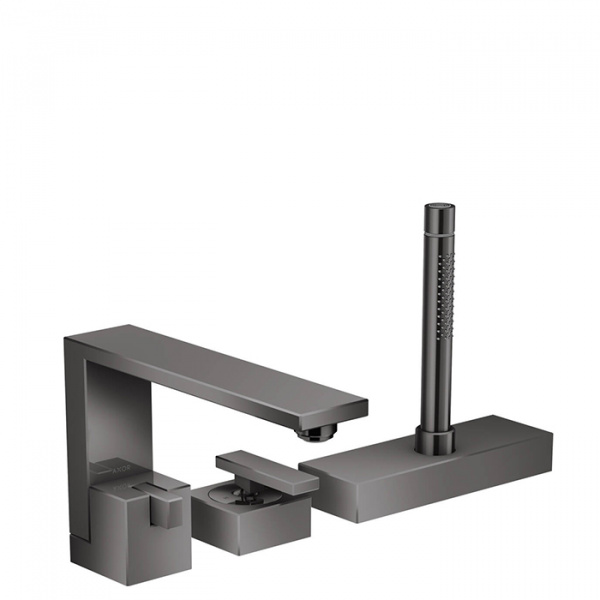 Axor Edge Смеситель на борт ванны, на 3 отв., с ручным душем, излив 210мм, цвет: черный