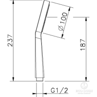 HUBER Shower Лейка душевая ручная D100 мм с одним типом струи, цвет: хром