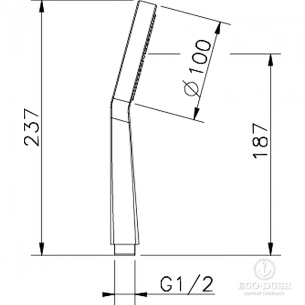 HUBER Shower Лейка душевая ручная D100 мм с одним типом струи, цвет: хром
