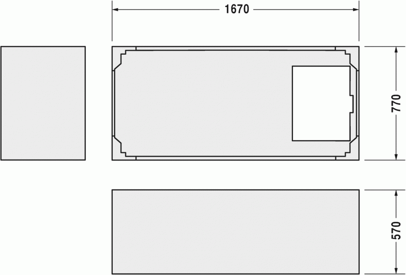 Опора из стиропора для ванны Duravit Starck, 167x77