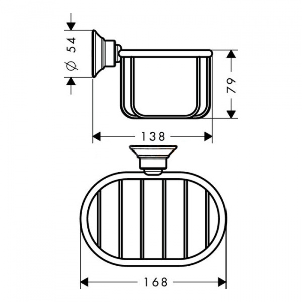 Axor Montreux Мыльница-короб​, подвесная, цвет: полированное золото