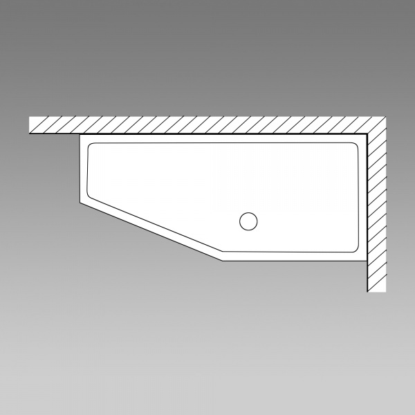 Ванна компактная асимметричная Kaldewei 225234010701, 157х70, стальная эмаль