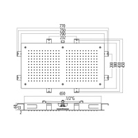 Gattoni PD Верхний душ квадратной формы 700x380мм с системой скрытого монтажа на потолке (с хромотерапией) , цвет: хром