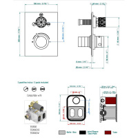 THG Nihal Porcelaine Ivoir Смеситель для душа встраиваемый, термостатический, с переключателем на 2 положения, внешняя часть, цвет: Soft gold