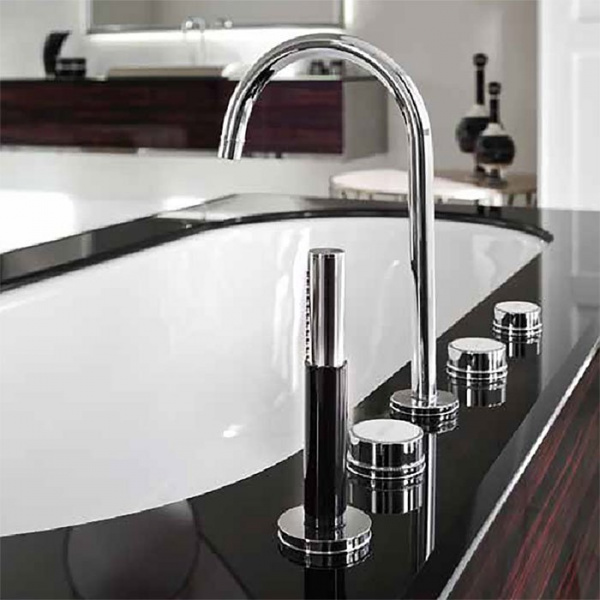 VITAGE milldue edition Ванна отдельностоящая 200х100см, стальная, с сифоном, топ стекло nero, цвет: белый / глянцевый шпон Ebano