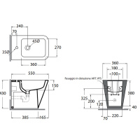 Azzurra Build Биде напольное 55х36х42 см. с 1 отв. под смеситель , с крепежами, цвет: белый