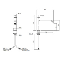 Antonio Lupi Bikappa Смеситель для раковины, на 1 отв., излив: 240мм, цвет: хром