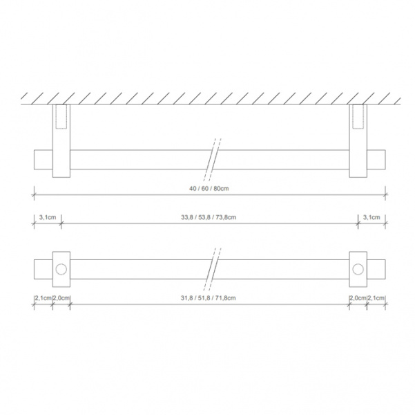 Decor Walther Century HTE40 Полотенцедержатель 40см, подвесной, цвет: золото матовое