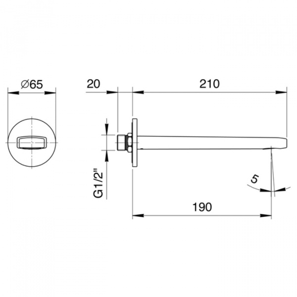 Fantini Lame Излив для ванны, настенный, цвет: хром