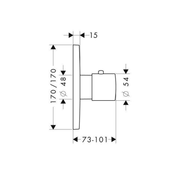 AXOR Citterio M, Термостат Highflow, СМ, внешняя часть, цвет: хром