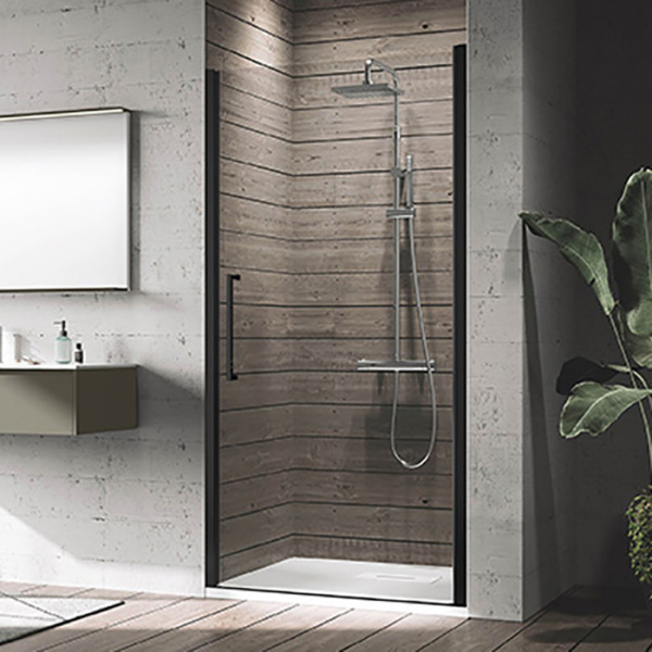 Novellini Young Душевая дверь правая/левая 102х200см., для ниши, распашная, стекло, цвет: черный