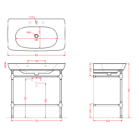 Artceram Civitas Металическая структура Quadra 76х44хh80,5см, полка сетка, цвет: розовое золото