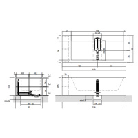 Antonio Lupi Biblio Ванна прямоугольная пристенная, (2 стороны) 190х80х53.5см