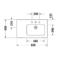 Duravit ME by Starck Раковина 83x49 см, 1 отв., цвет: белый