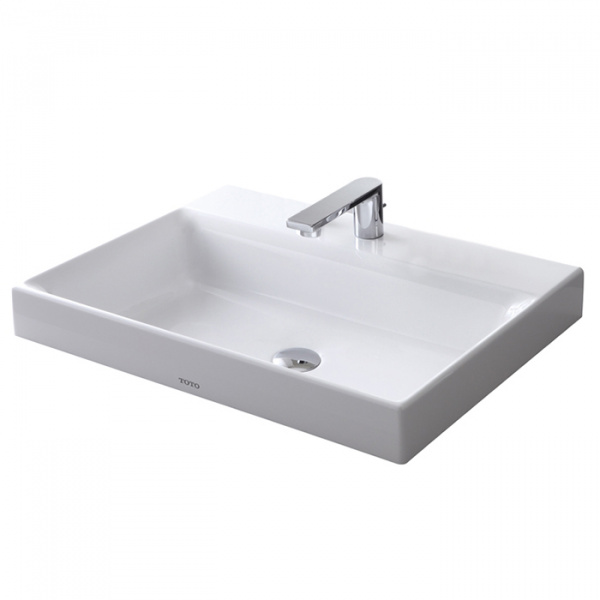 TOTO MH Раковина 70x46x16.7 см, 1 отв., полувстраеваемая, CeFiONtect, цвет: белый