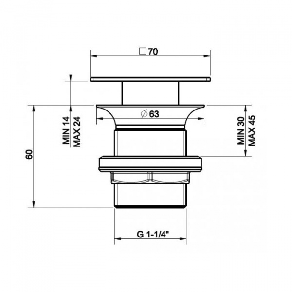 Gessi Донный клапан свободного слива для раковины без перелива, цвет: хром