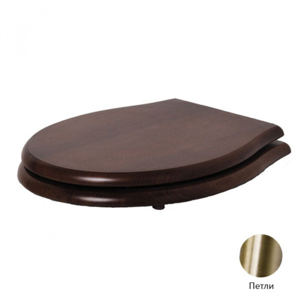 AZZURRA Giunone-Jubilaeum Сиденье для унитаза, микролифт, цвет: дерево/бронза