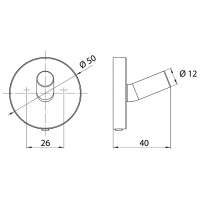Emco Round Крючок, подвесной, цвет: черный