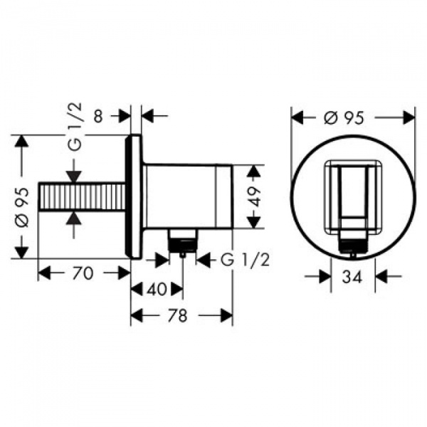 Hansgrohe Fixfit Porter S Выпуск с держателем, цвет: хром