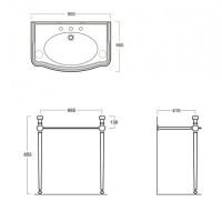 SIMAS Arcade Консоль 105х56см, c белой раковиной на 1 отв., цвет: консоли bronzo