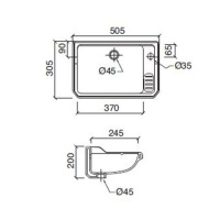 Sbordoni Romana Раковина 50.5х30.5 см, 1 отв., цвет: белый