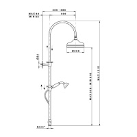 Nicolazzi Doccia Душевая стойка с регулировкой высоты, с лейкой 200 мм, переключателем и ручным душем цвет: хром