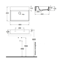 AZZURRA ELEGANCE Раковина 60х45 см, 1 отв., цвет: белый
