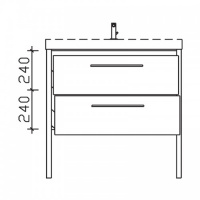 Pelipal Solitaire Тумба под умывальник 45х83х49.4см , 2 выд.ящика фасад/корпус 25/454 цвет белый глянц. с раковиной и зеркалом  шкафом, цвет: белый глянц.