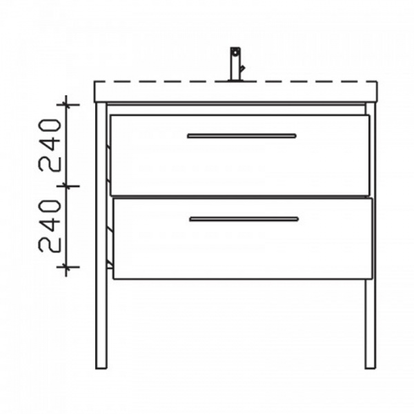 Pelipal Solitaire Тумба под умывальник 45х83х49.4см , 2 выд.ящика фасад/корпус 25/454 цвет белый глянц. с раковиной и зеркалом  шкафом, цвет: белый глянц.