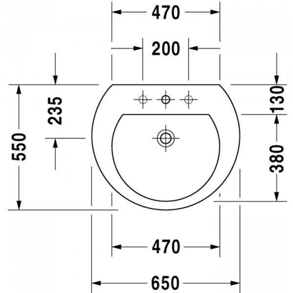 Duravit Darling New Раковина 65x55 см, 1 отв., цвет: белый