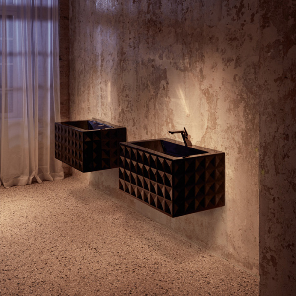 Bette Lux Loft Ornament Раковина 81х51х42 см, без отв., подвесная, без перелива, цвет: черный