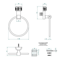 THG Island Полотенцедержатель-кольцо 18см., подвесной, цвет: Soft gold