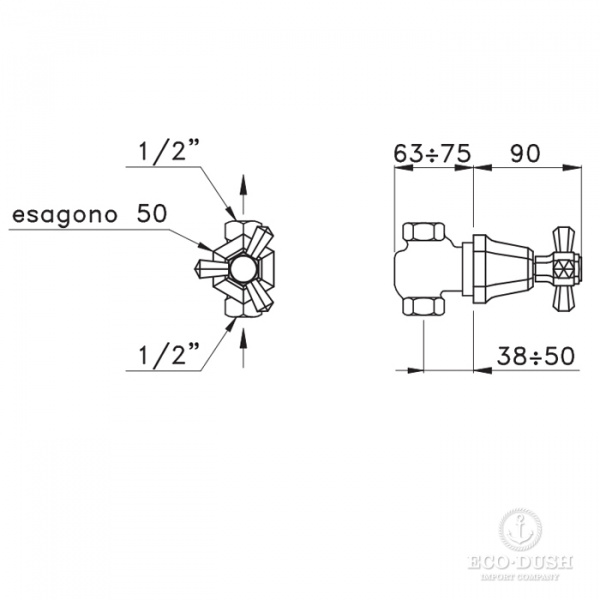 Stella Eccelsa Встраиваемый смеситель 0/154 без излива, цвет: хром