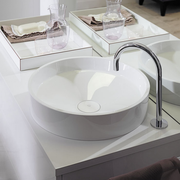 Burgbad Crono Раковина 45 см, без отв., накладная, круглая, цвет: белый