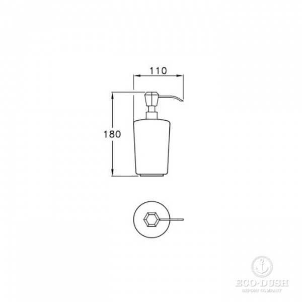 Stella Eccelsa Дозатор для мыла керамический D020, настольный, цвет: хром