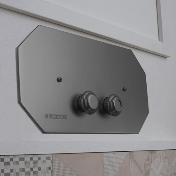 Sbordoni Romana Панель двойного смыва, для механизма Geberit UNICA, KOMBIFIX, UP300,UP320, цвет: черный никель