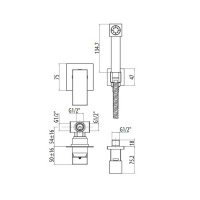 Gattoni PD Встроенный гигиенический душ с прямоугольным дизайном, хром