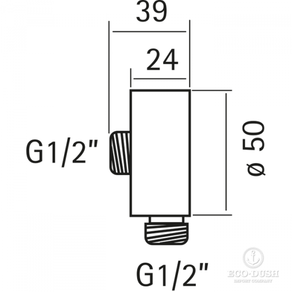 CISAL Xion Вывод из стены для душевого шланга, цвет: нержавеющая сталь